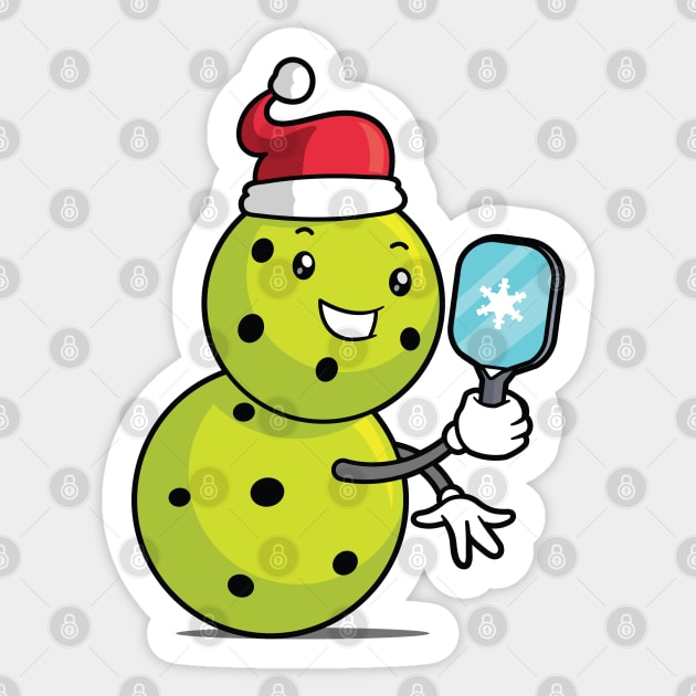 Pickleball Snowman Sticker by zoljo